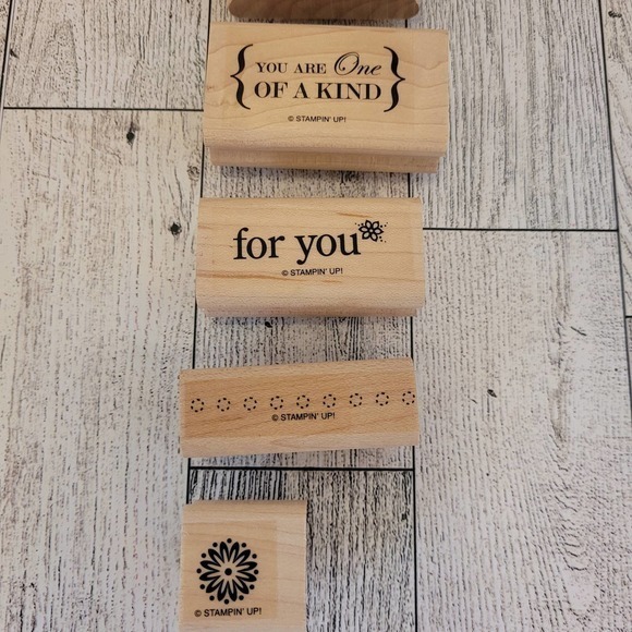 Stampin Up! One Of A Kind Set Of 6 Rubber Stamps Retired - Picture 6 of 6